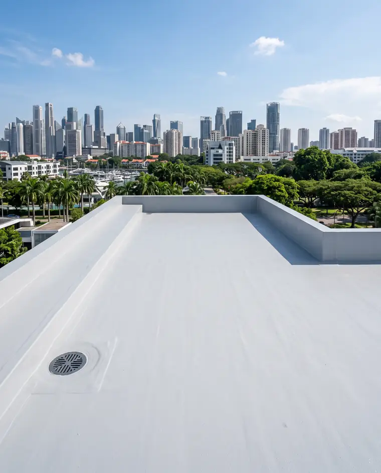 Roof deck with a finished waterproofing membrane